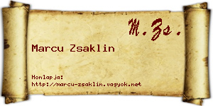 Marcu Zsaklin névjegykártya